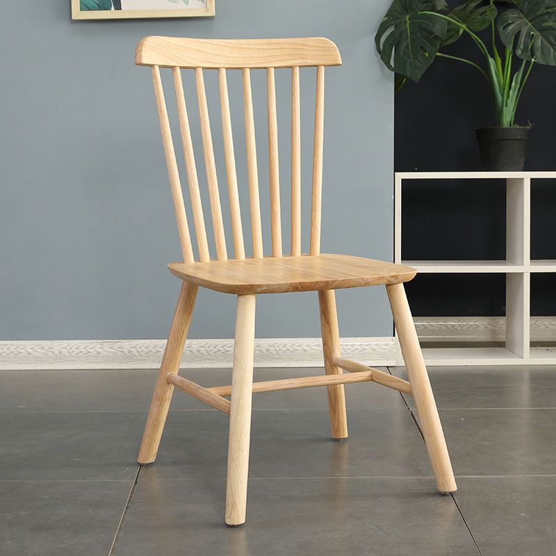 Leg retro dining chairs & benches in wood — Natural Wood