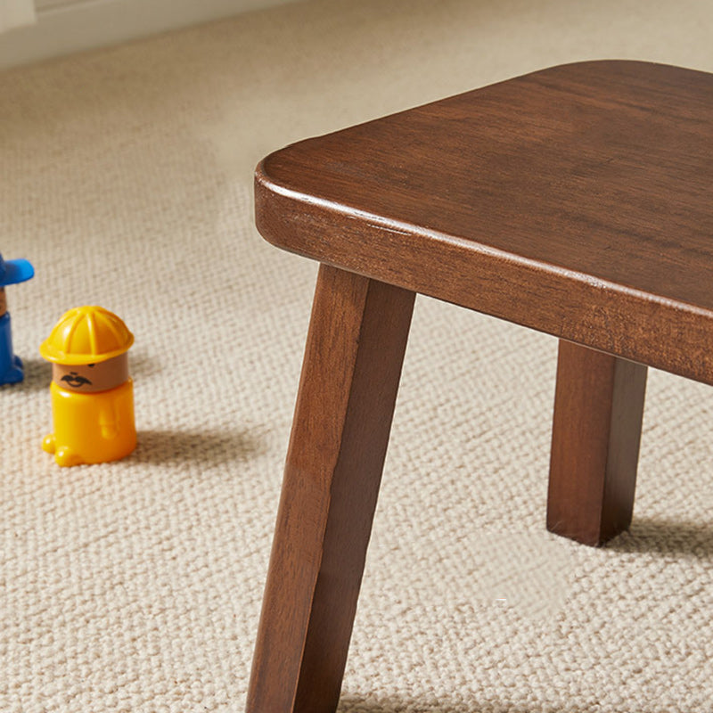 Vintage Leather Wood Low Stool