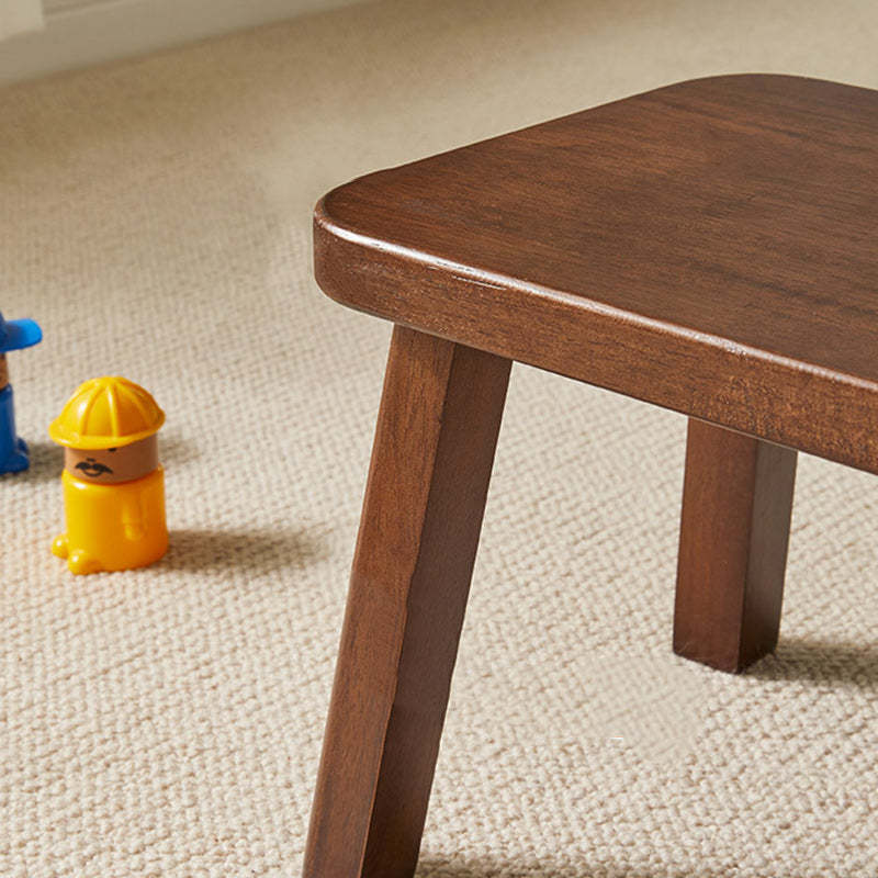 Vintage Leather Wood Low Stool