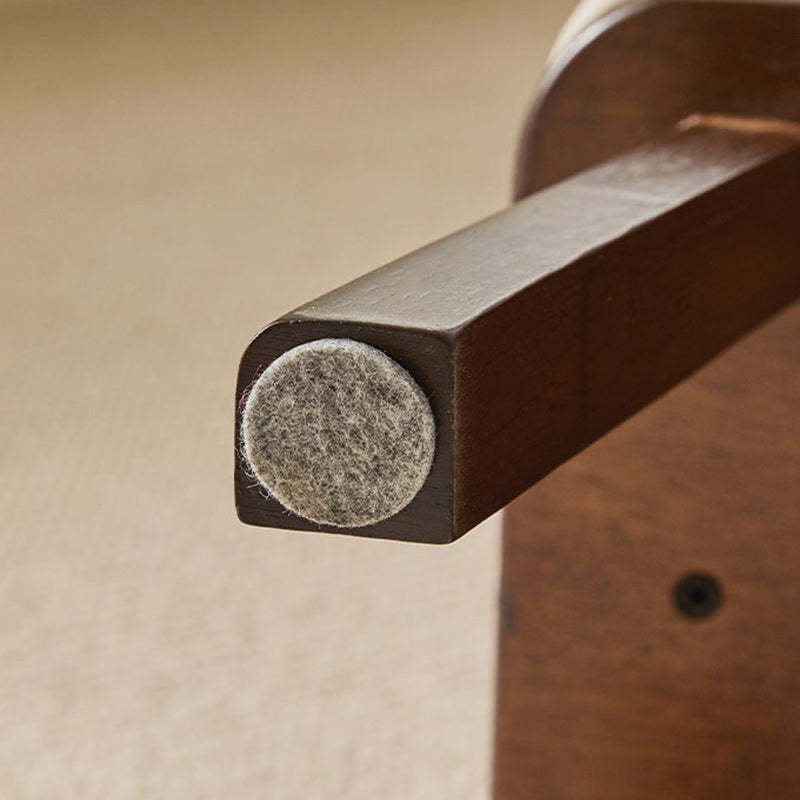 Vintage Leather Wood Low Stool