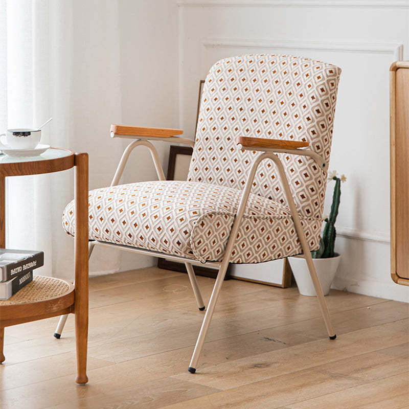 Wood fabric v-leg accent chairs - traditional — White