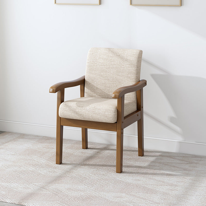 Vintage Fabric Wooden Frame Dining Chair
