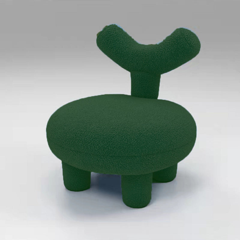Nordic Velvet Y-Back Low Stool — Blue