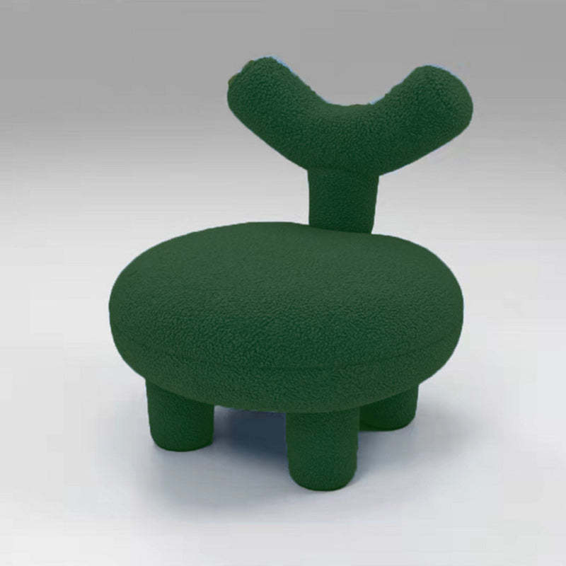 Nordic Velvet Y-Back Low Stool — Blue