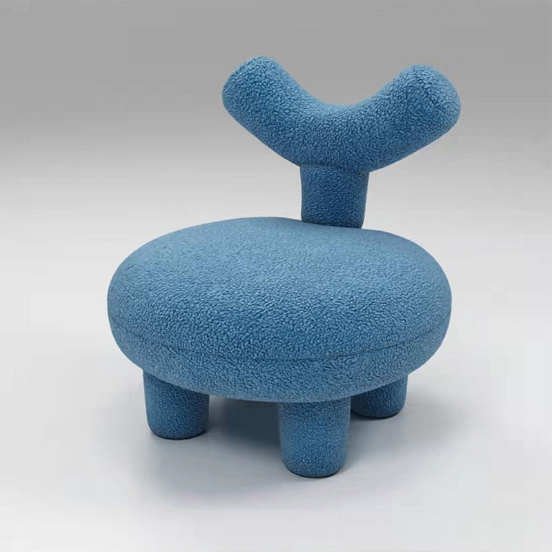 Nordic Velvet Y-Back Low Stool — Green