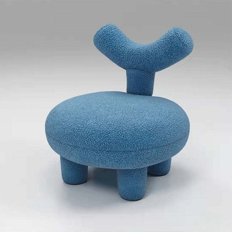 Nordic Velvet Y-Back Low Stool — Green