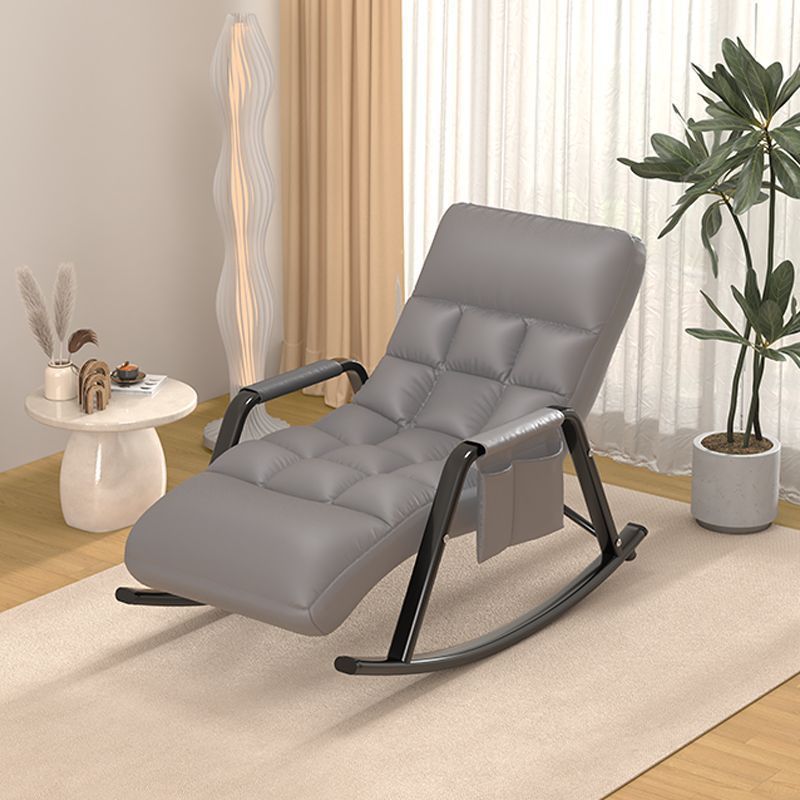 Nordic Fabric Metal Frame Rocking Chair — Gray
