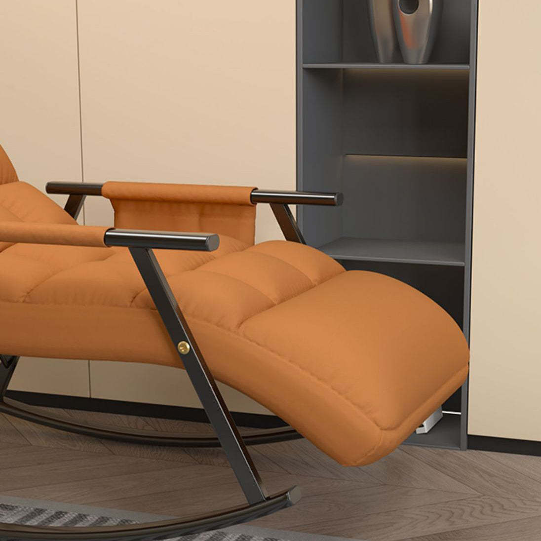 Nordic Fabric Metal Frame Rocking Chair