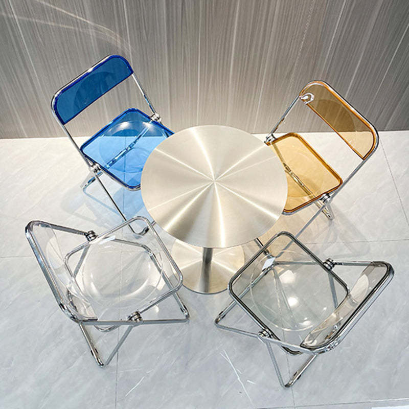 Scandinavian Acrylic Foldable Dining Chair — White