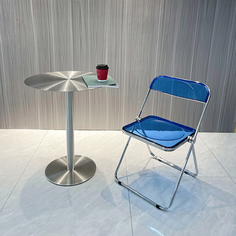 Scandinavian Acrylic Foldable Dining Chair — Coffee