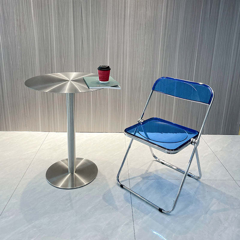 Scandinavian Acrylic Foldable Dining Chair — Coffee