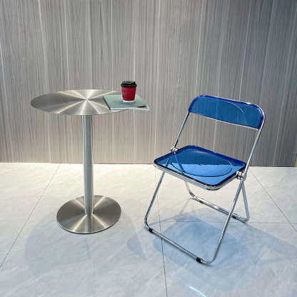 Scandinavian Acrylic Foldable Dining Chair — Coffee