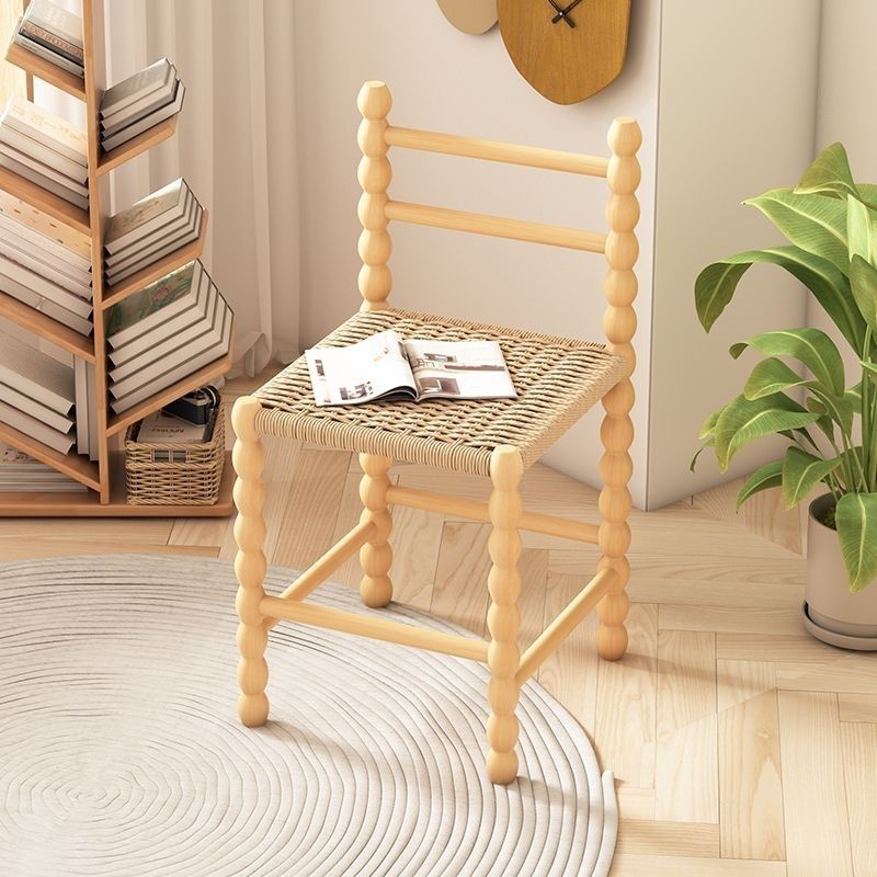 French Rope Woven Ladder Back Dining Chair