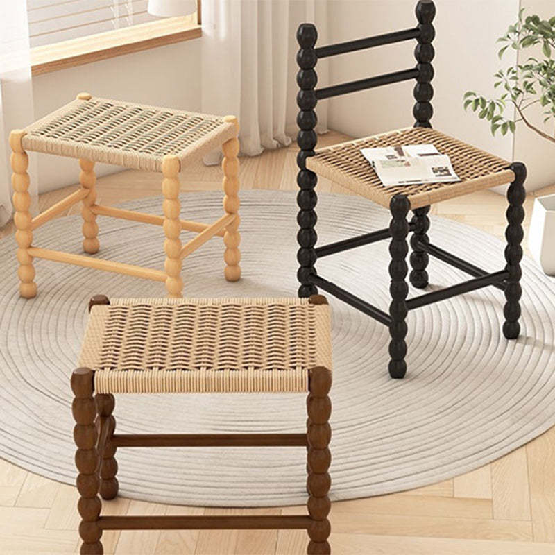 French Rope Woven Ladder Back Dining Chair