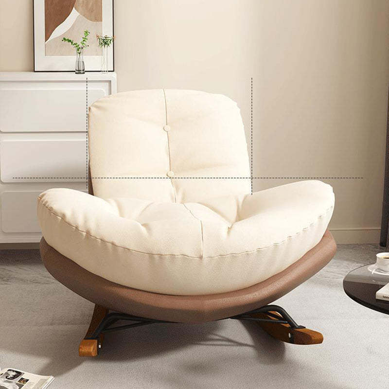 Nordic Arc Velvet Upholstered Rocking Chair
