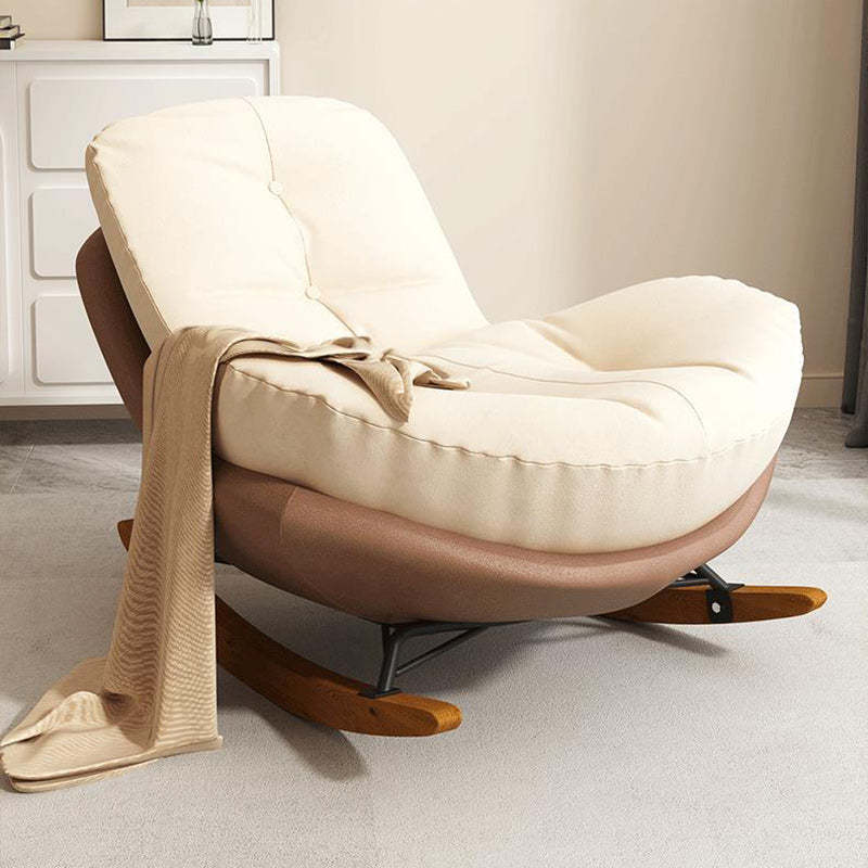Nordic Arc Velvet Upholstered Rocking Chair