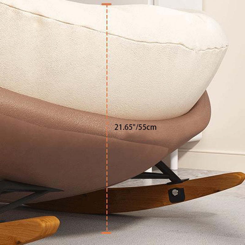 Nordic Arc Velvet Upholstered Rocking Chair