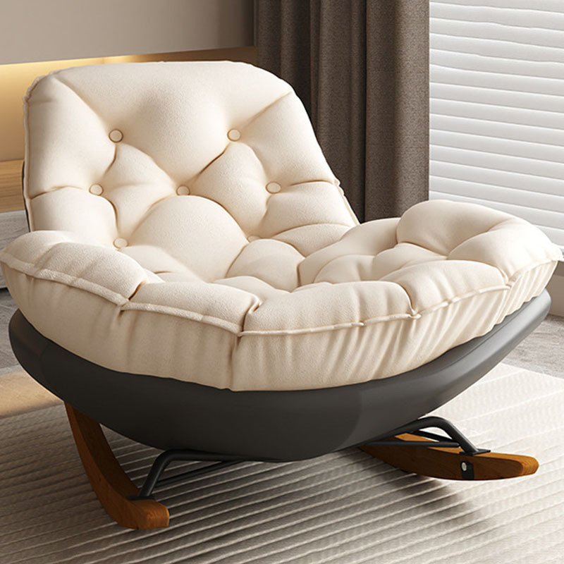 Nordic Arc Velvet Upholstered Rocking Chair