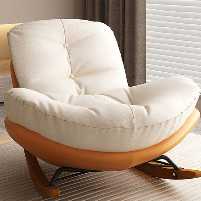 Nordic Arc Velvet Upholstered Rocking Chair — A / Orange + White