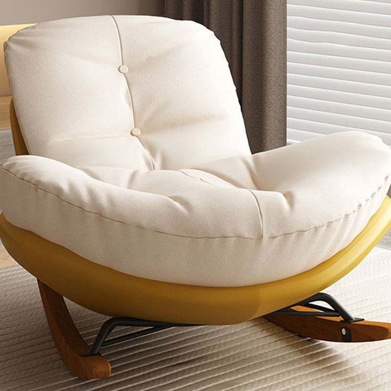 Nordic Arc Velvet Upholstered Rocking Chair