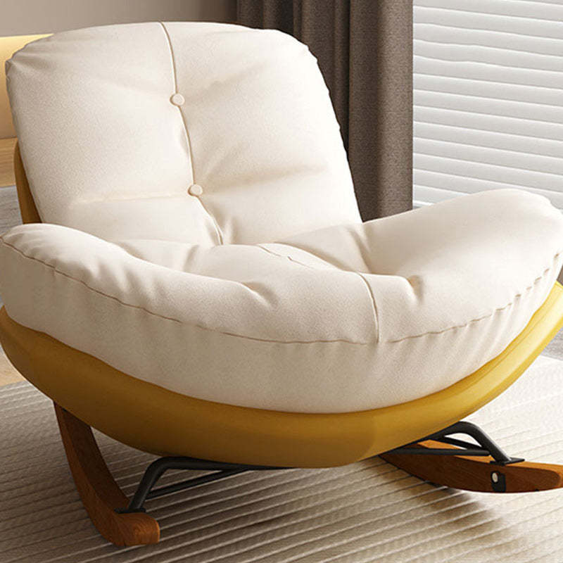 Nordic Arc Velvet Upholstered Rocking Chair
