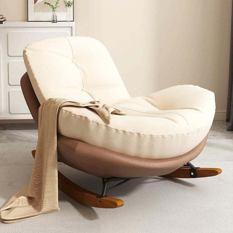 Nordic Arc Velvet Upholstered Rocking Chair