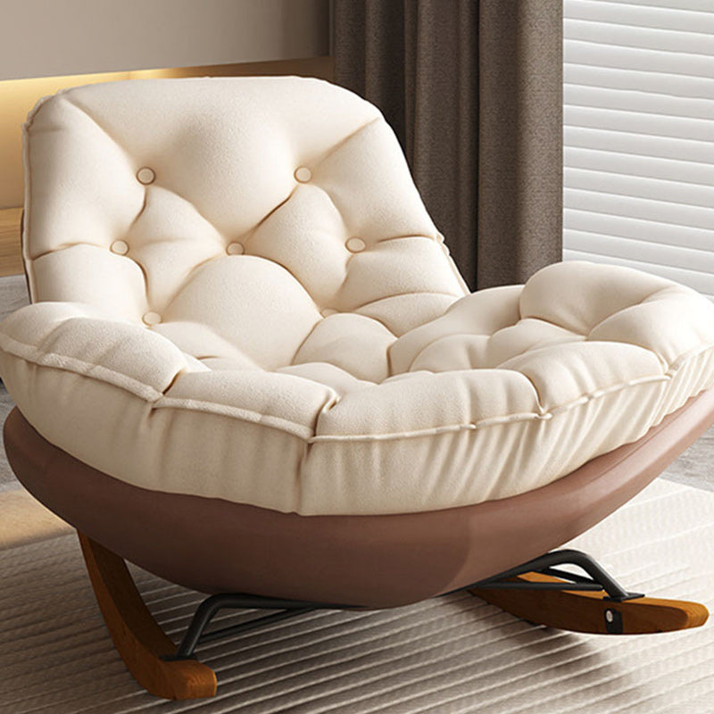 Nordic Arc Velvet Upholstered Rocking Chair