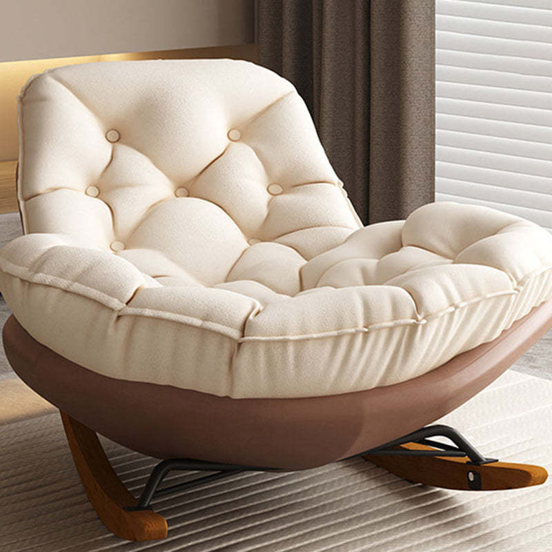 Nordic Arc Velvet Upholstered Rocking Chair