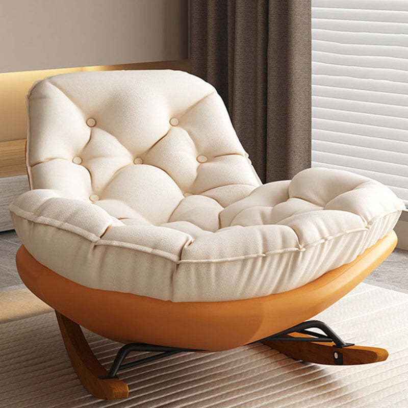 Nordic Arc Velvet Upholstered Rocking Chair