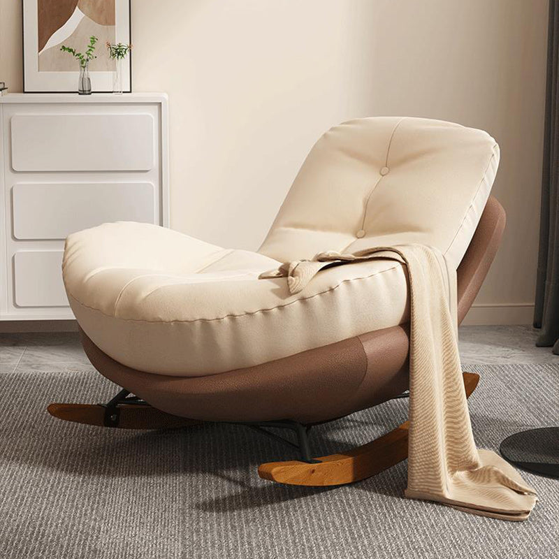 Nordic Arc Velvet Upholstered Rocking Chair