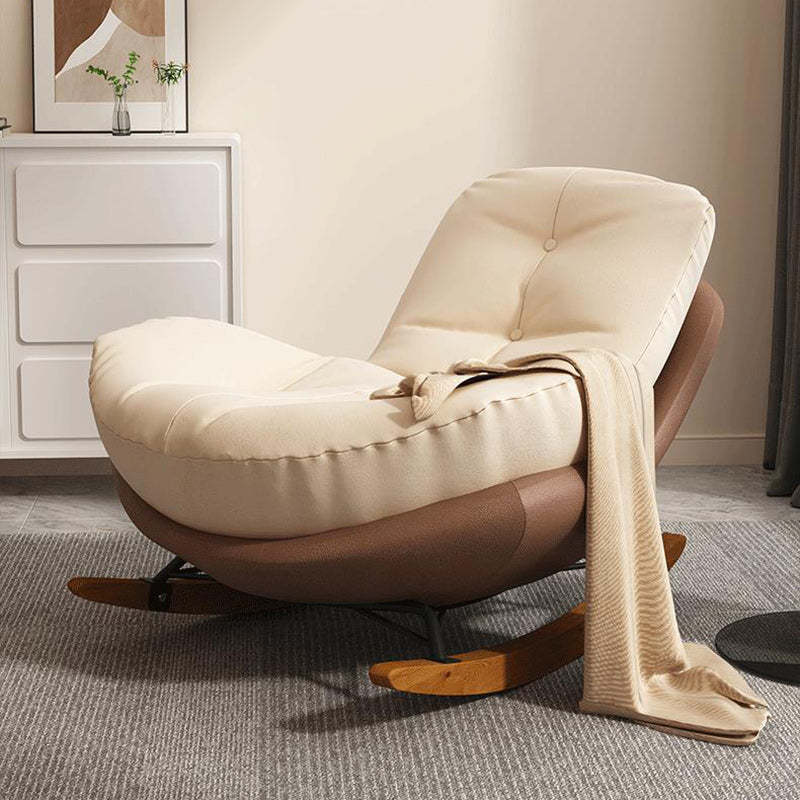 Nordic Arc Velvet Upholstered Rocking Chair