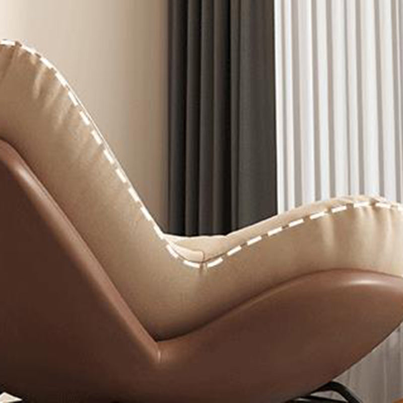 Nordic Arc Velvet Upholstered Rocking Chair — B / Dark Gray + White