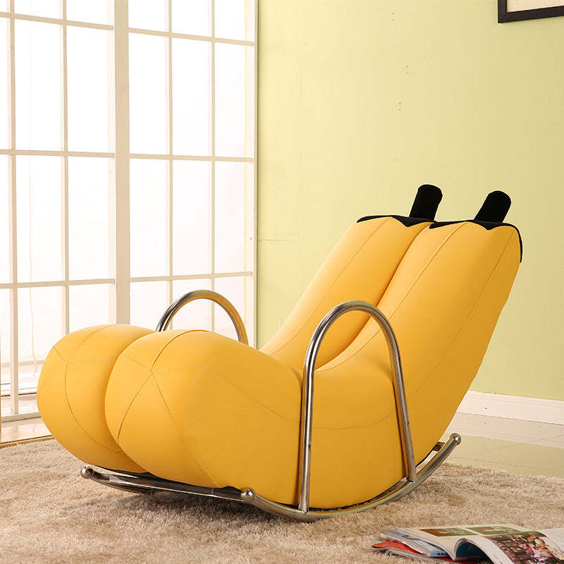 Banana PU Leather Recliner — PU Leather - Yellow