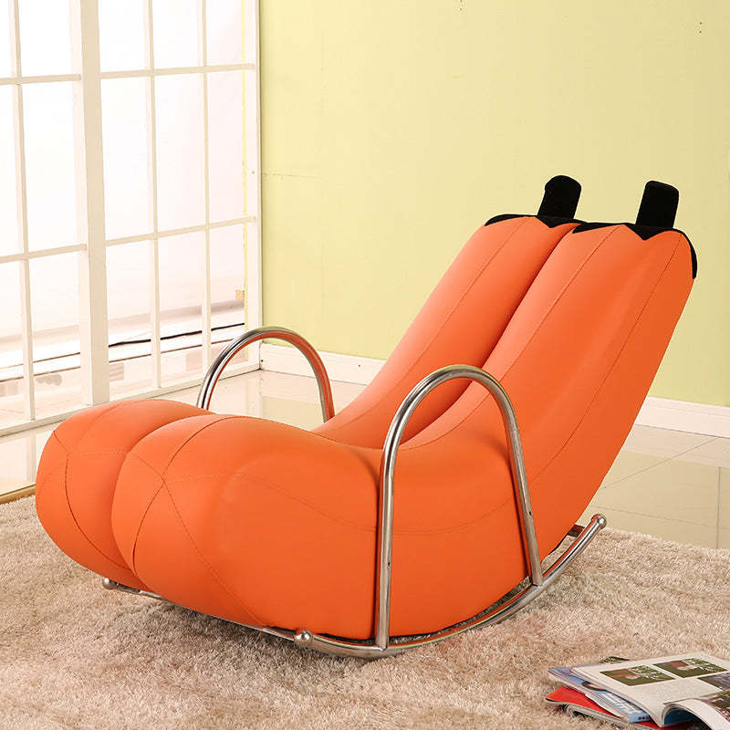 Banana PU Leather Recliner — Fabric - Orange