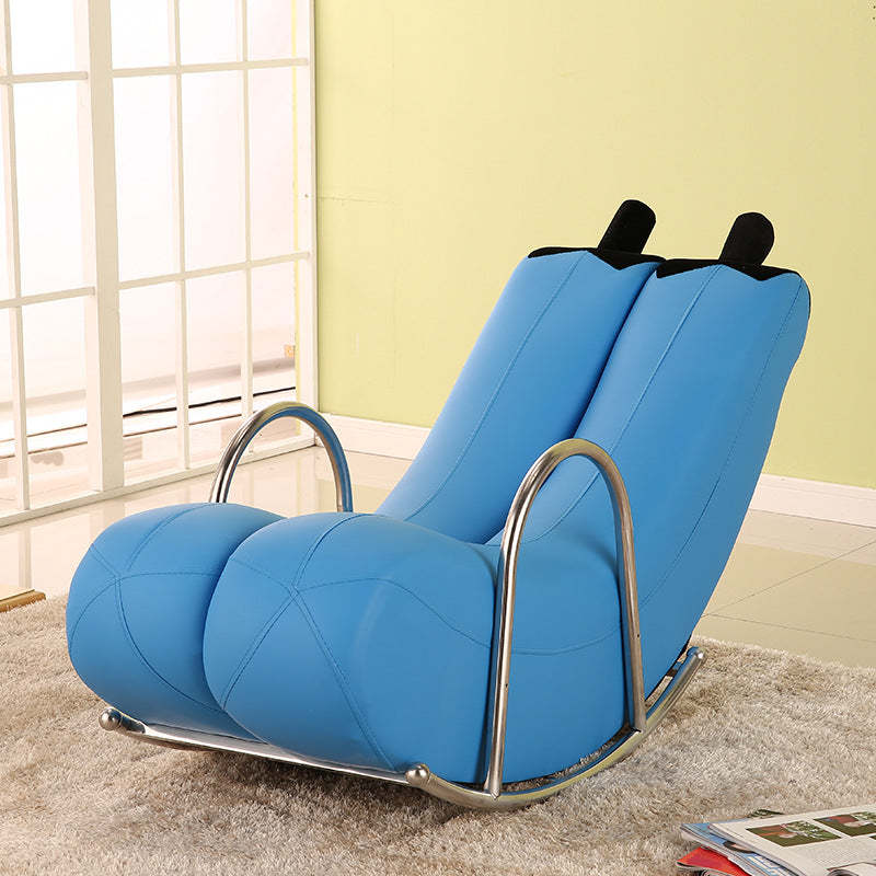 Banana PU Leather Recliner — Fabric - Royal Blue