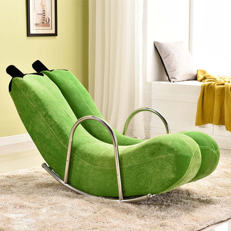 Banana PU Leather Recliner — Fabric - Rose Red