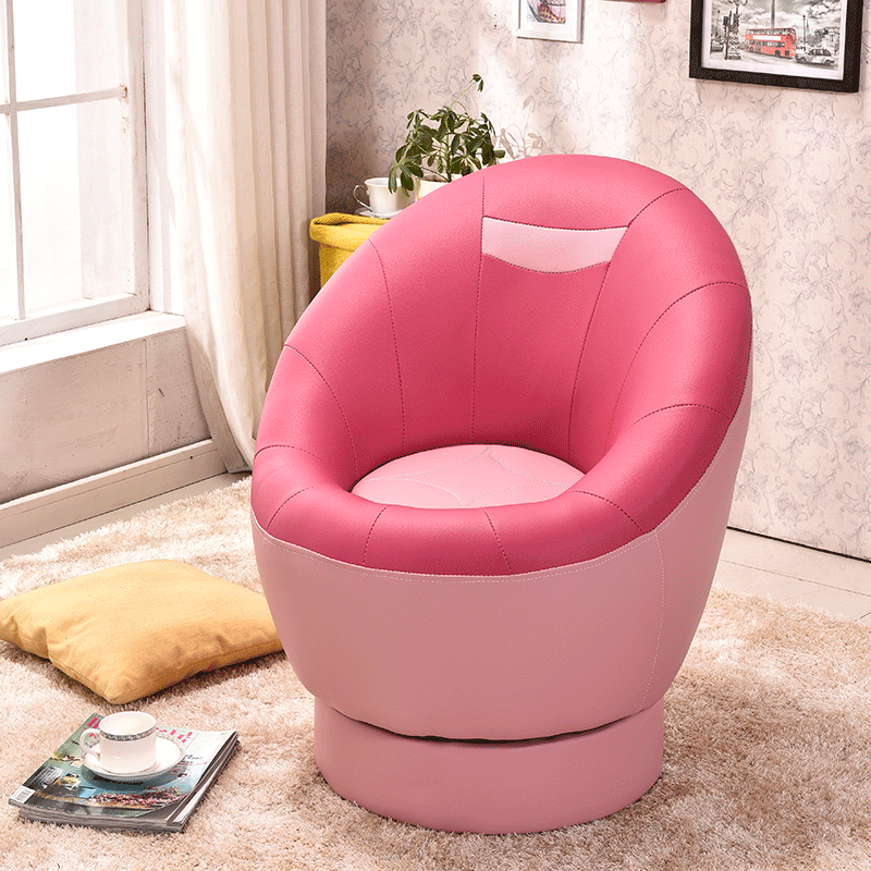 Scandinavian Oval Leather Swivel Accent Chair