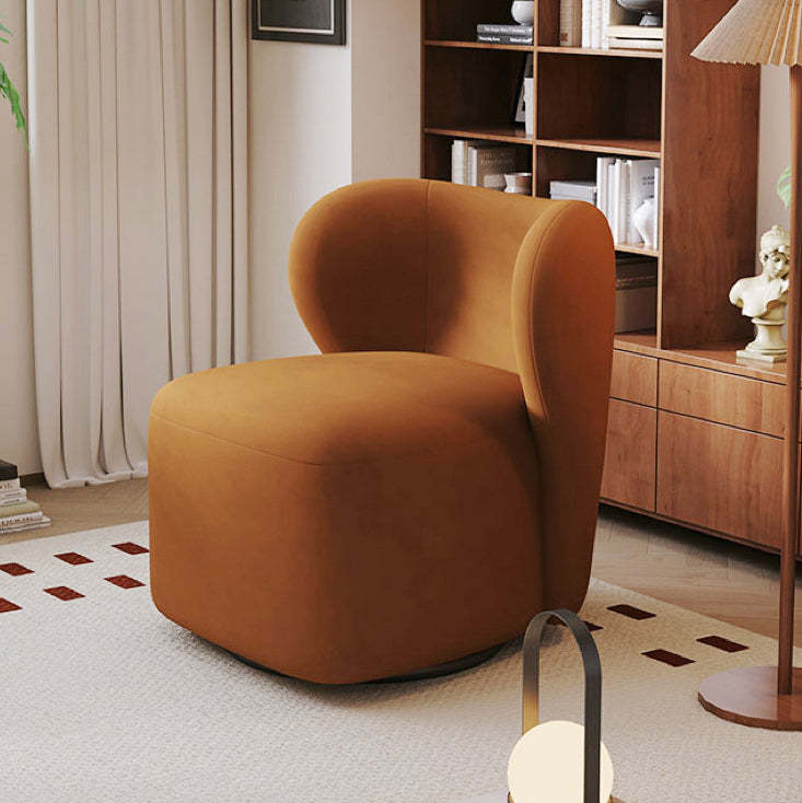Lighom nordic frosted wingback gray accent chairs in velvet fabric wood