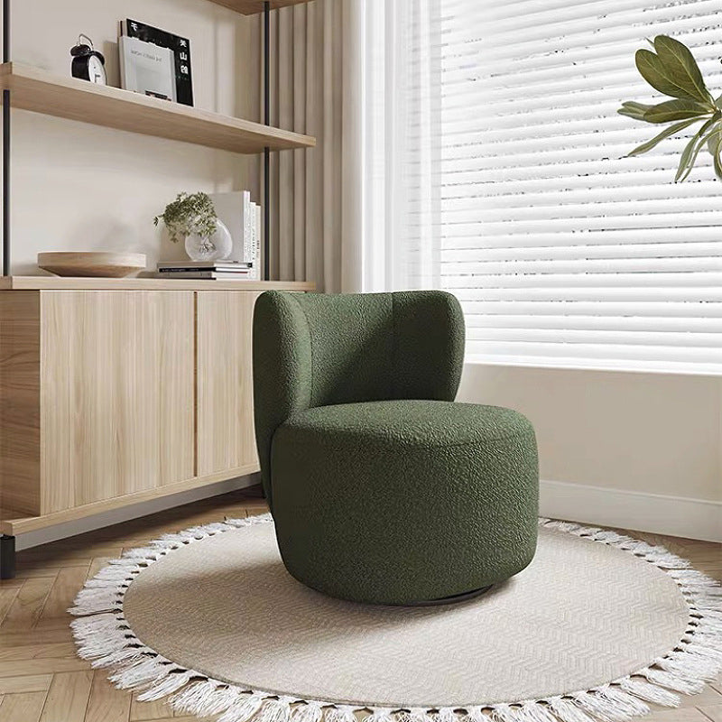 Scandinavian Frosted Velvet Swivel Wingback Accent Chair