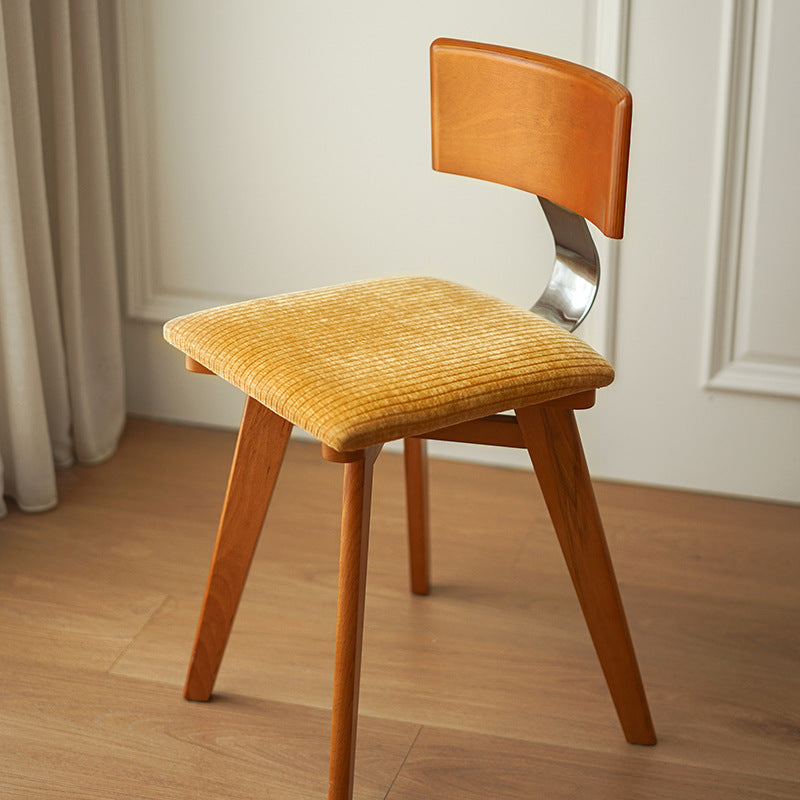 French Striped Velvet Splayed Dining Chair