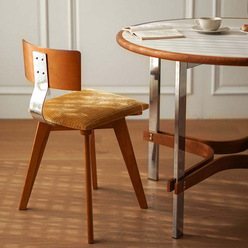 French Striped Velvet Splayed Dining Chair