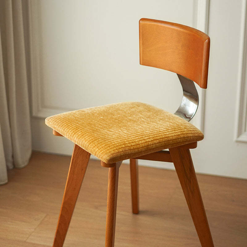 French Striped Velvet Splayed Dining Chair