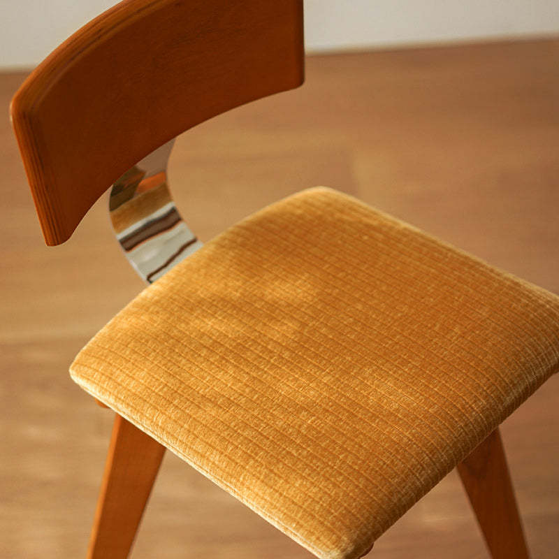 French Striped Velvet Splayed Dining Chair