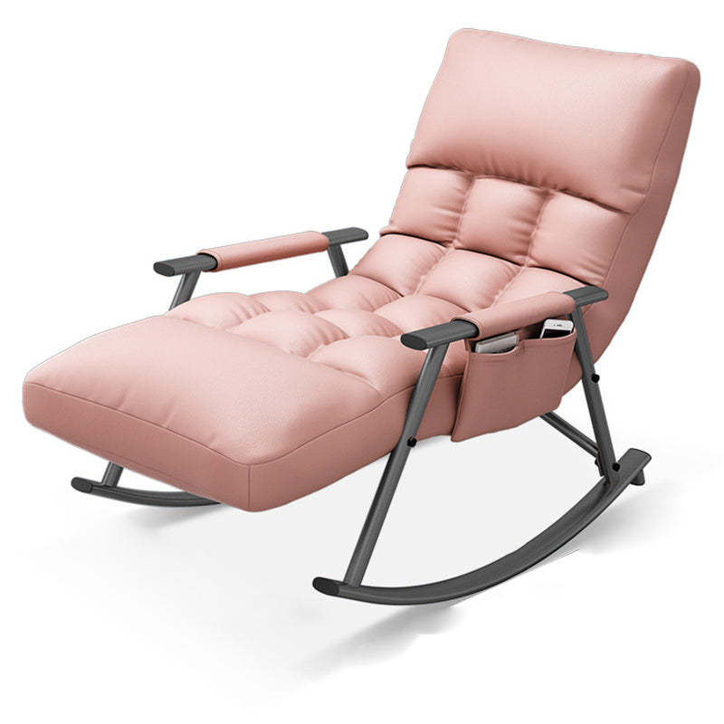 Nordic Curved Fabric Metal Rocking Chair