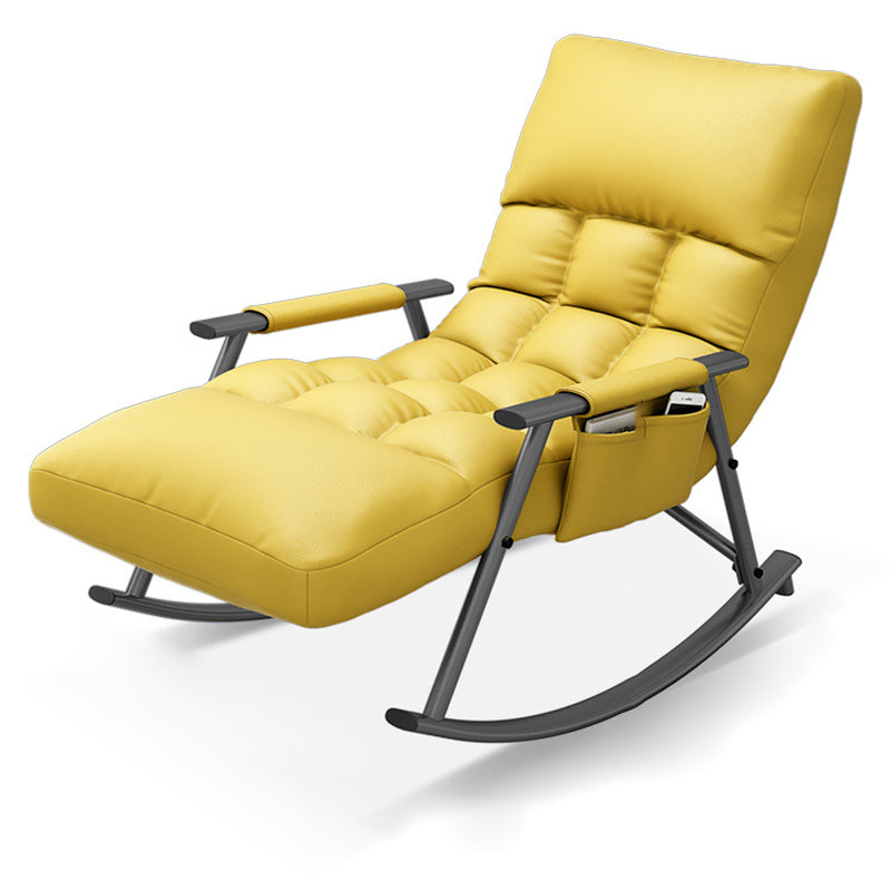 Nordic Curved Fabric Metal Rocking Chair