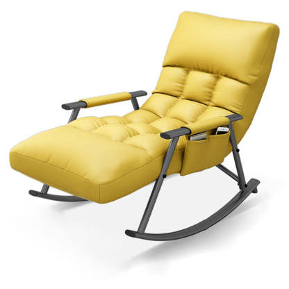 Nordic Curved Fabric Metal Rocking Chair