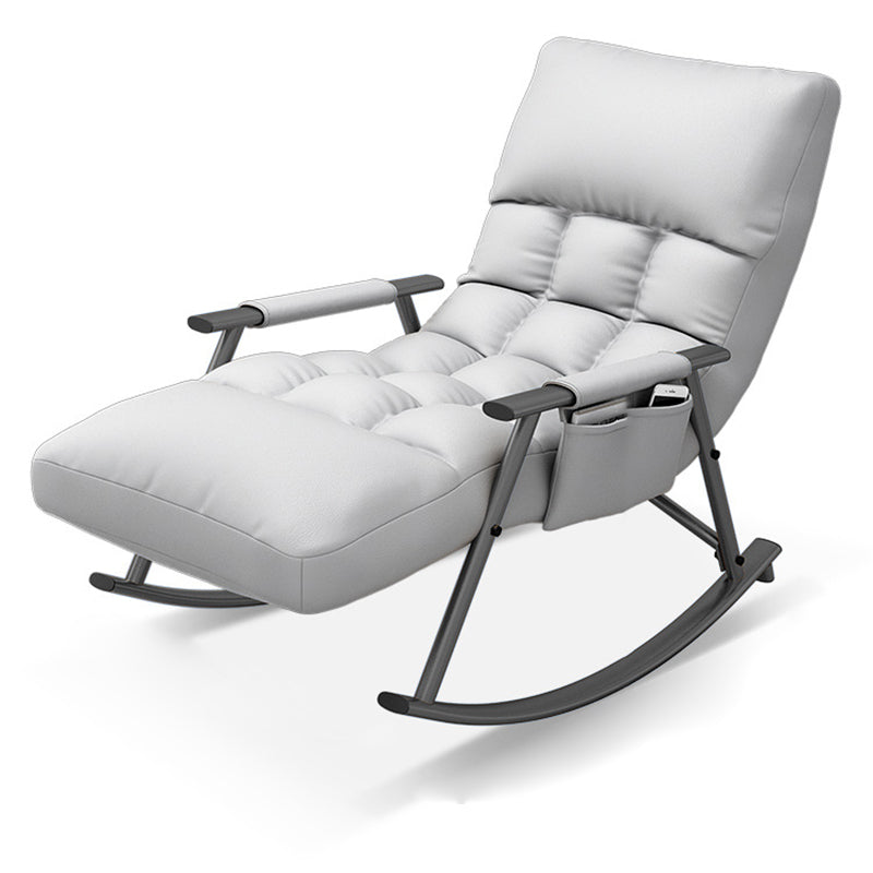 Nordic Curved Fabric Metal Rocking Chair