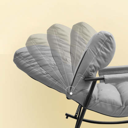 Nordic Curved Fabric Metal Rocking Chair — Yellow