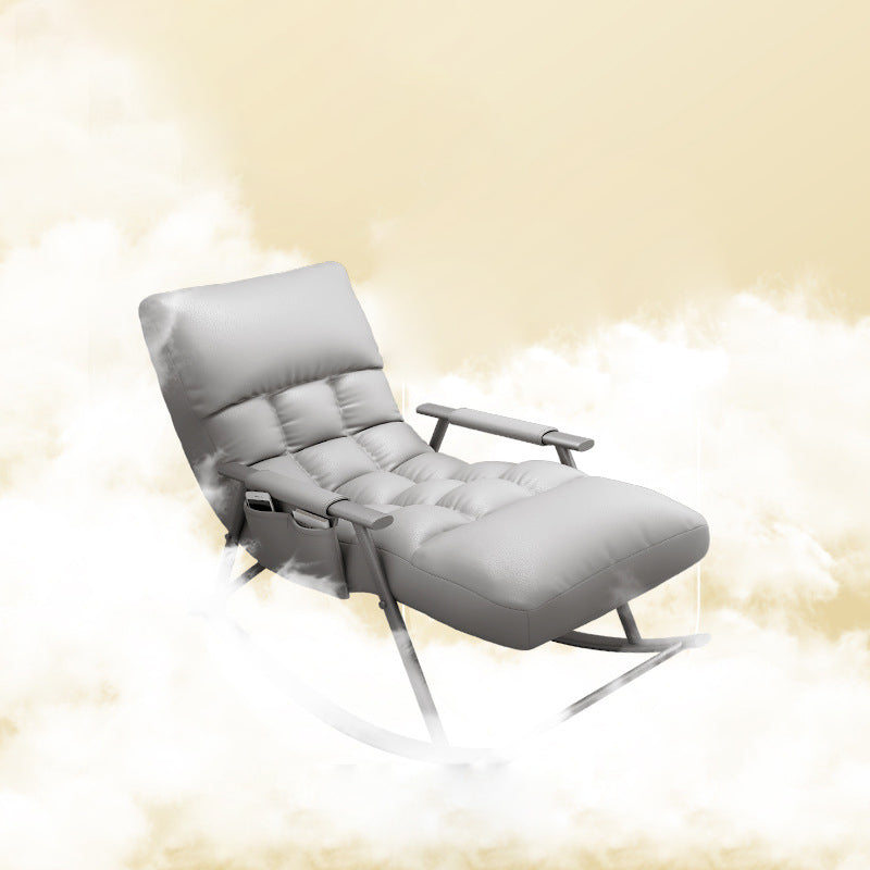 Nordic Curved Fabric Metal Rocking Chair