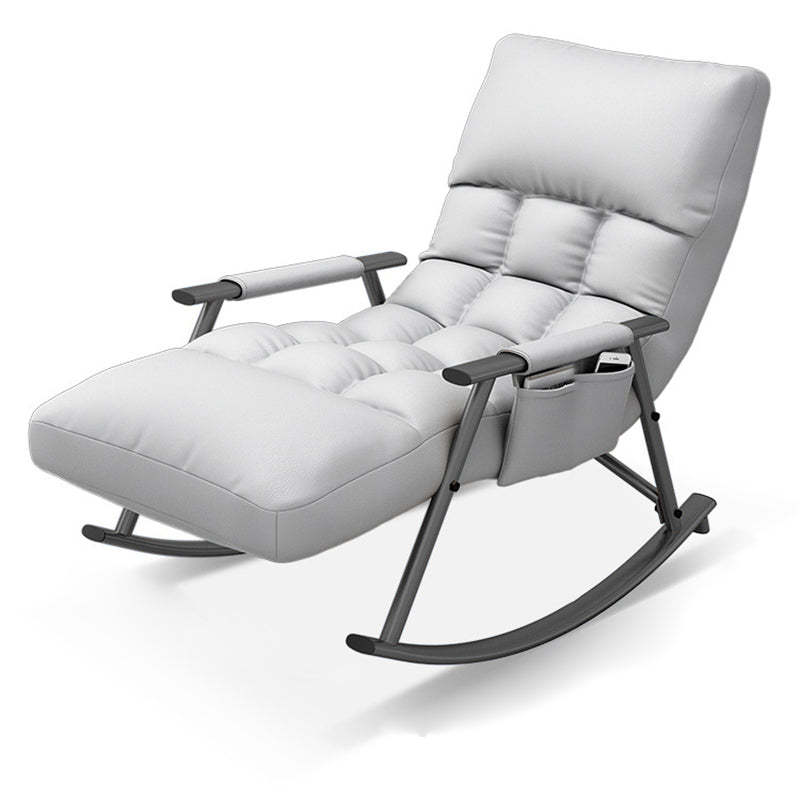 Nordic Curved Fabric Metal Rocking Chair